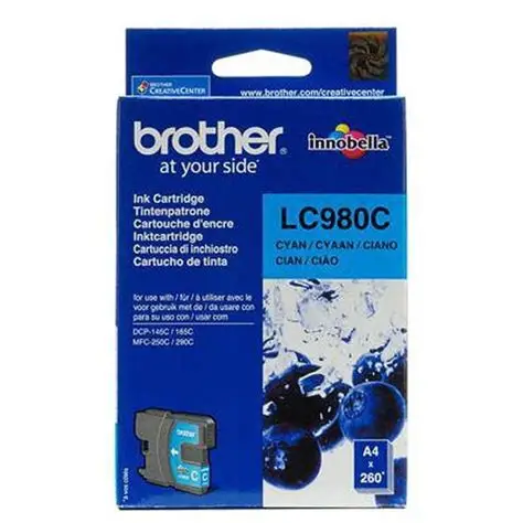 CARTUCHO BROTHER LC980C CYAN P/DCP-165/MFC290