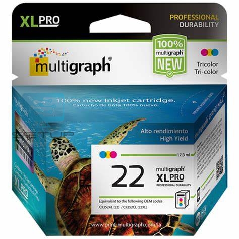 CARTUCHO MULTIGRAPH 22XL COLOR 17.3ML - Imagen 2