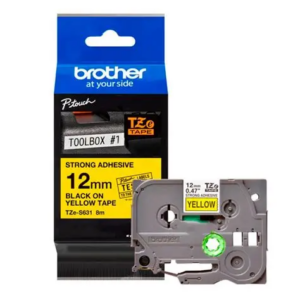 CINTA BROTHER TZE-S631 NEGRO/AMARILLO 12MM/8MTS H110 ALTA RESISTENCIA