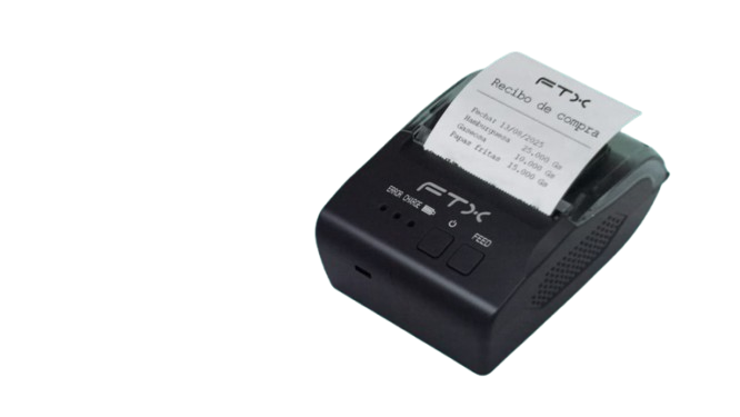IMPRESORA TERMICA DIRECTA FTX RECIBOS 2" TDR058BT PORTATIL USB/BT NEGRO