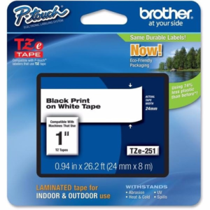 CINTA BROTHER TZE251 NEGRO/BLANCO 24MM PT980PCN PTP900W
